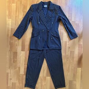 Navy Pinstripe Women's Pantsuit